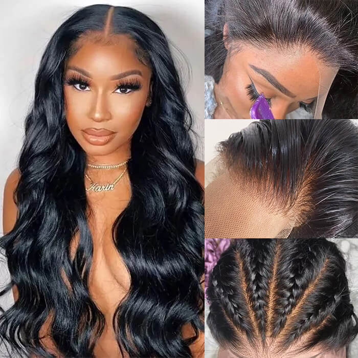 13x6 Full HD Invisible Lace Frontal Wigs Body Wave Human Hair Wigs Pre Plucked Natural Hairline - Image 8