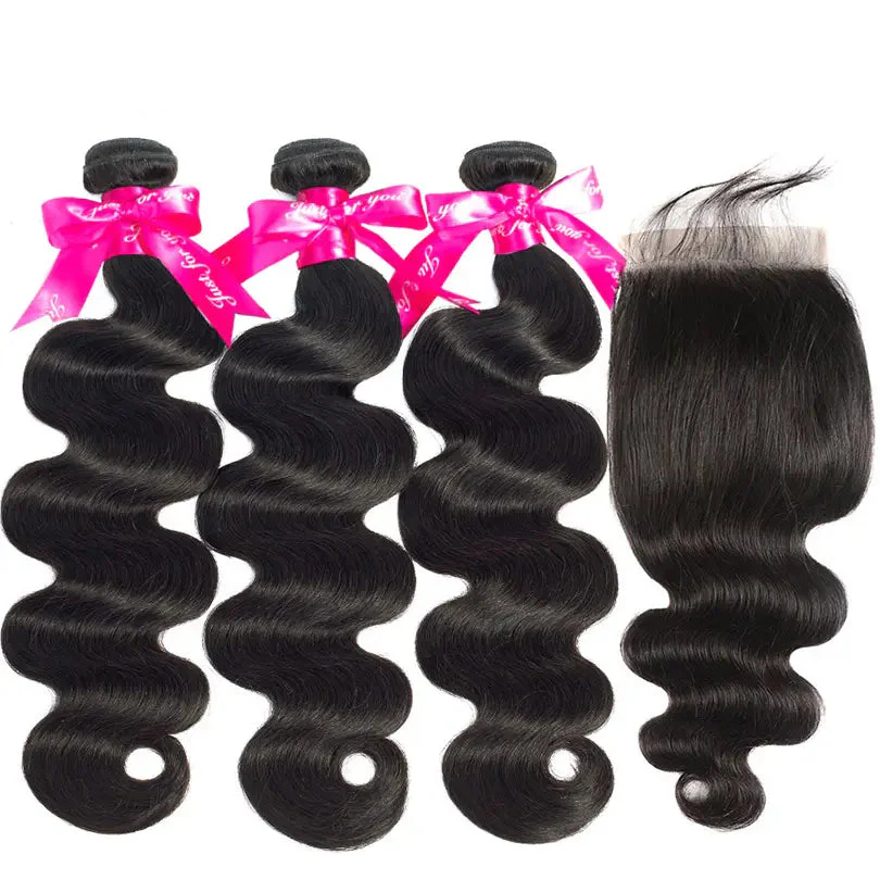 Body Wave Hair Bundles With Closure Virgin Huaman Hair Bundles And 4x4 Closure - Image 3