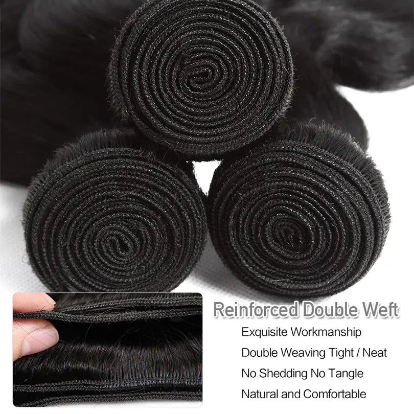 Body Wave Hair Bundles With Closure Virgin Huaman Hair Bundles And 4x4 Closure - Image 6