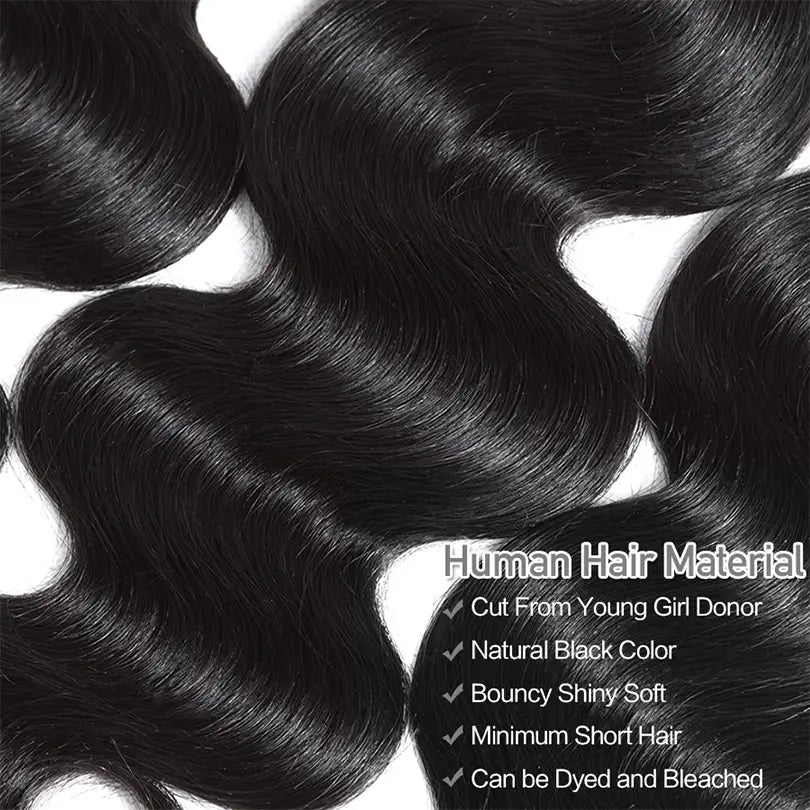Body Wave Hair Bundles With Closure Virgin Huaman Hair Bundles And 4x4 Closure - Image 7
