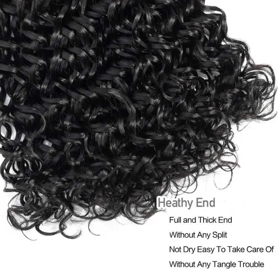 Water Wave 3 Bundles Hair Weft With 4x4 Lace Closure Virgin Human Hair - Image 7