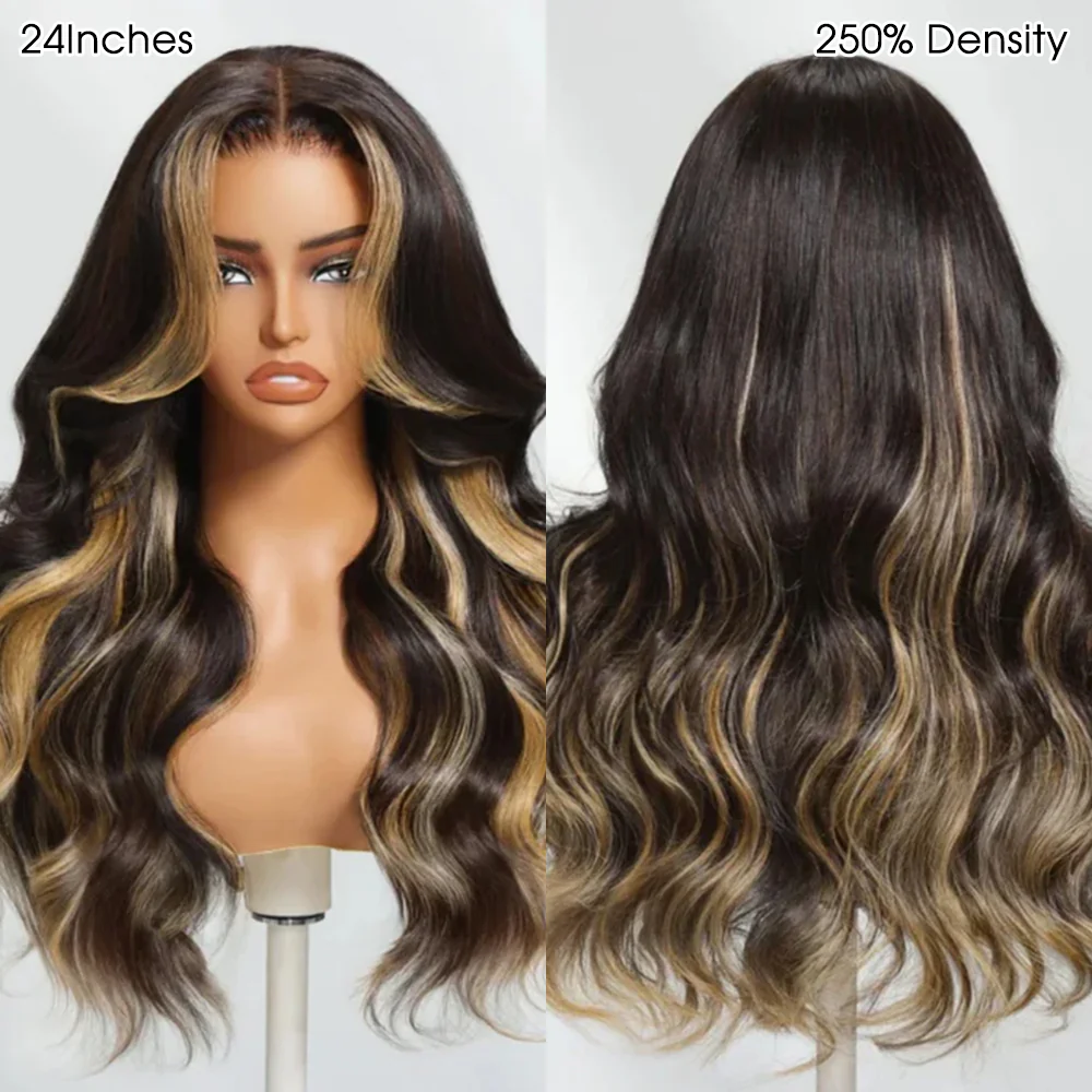 Butterscotch Highlights Brown Wig #1B/27 Pull Go Drawstring Glueless Wig 13×6 Lace Front Wigs - Image 3