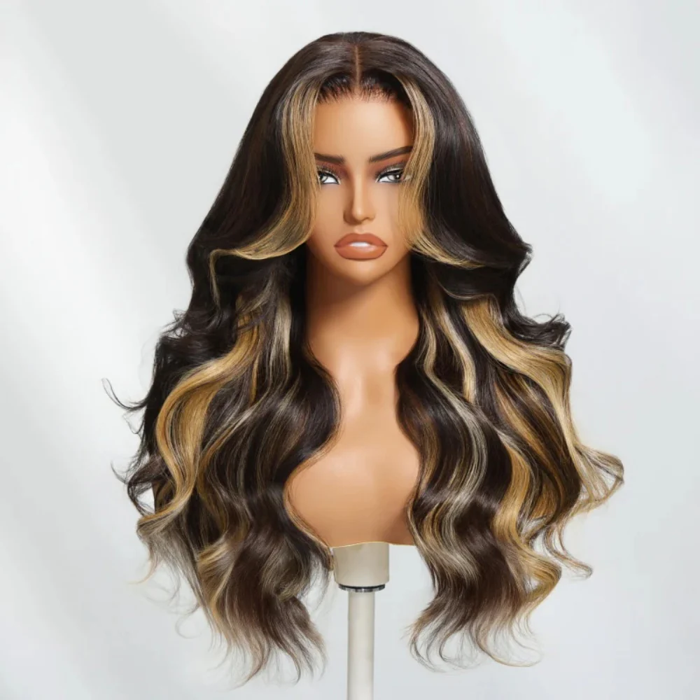 Butterscotch Highlights Brown Wig #1B/27 Pull Go Drawstring Glueless Wig 13×6 Lace Front Wigs - Image 4