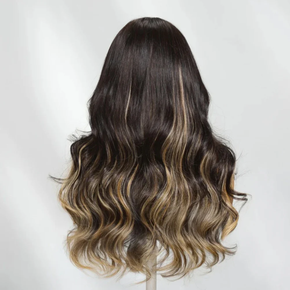 Butterscotch Highlights Brown Wig #1B/27 Pull Go Drawstring Glueless Wig 13×6 Lace Front Wigs - Image 5