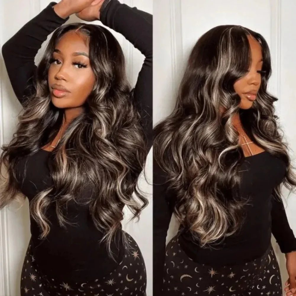 1B/613 Highlights Body Wave 13x6 Glueless Wig 250% Density Human Hair - Image 3