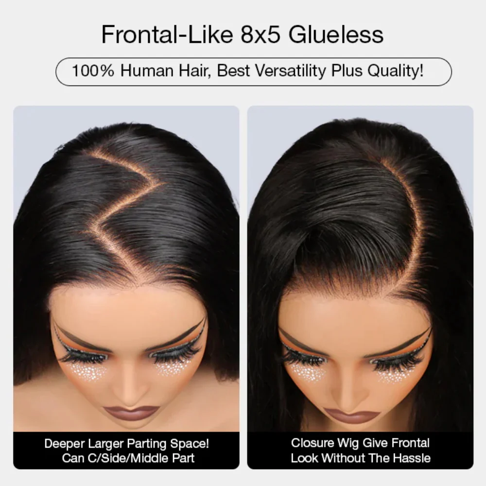 #33 Reddish Brown Kinky Straight Wig Autumn Color Glueless HD Lace Front Human Hair Wigs - Image 8
