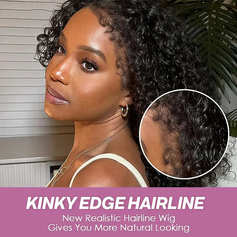 Pull Go Drawstring 8x5 Glueless  Wigs Curly Pre-Bleached Knots Human Hair Wigs - Image 3