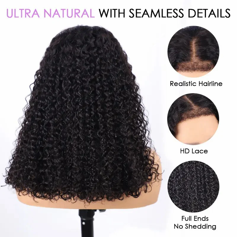 Pull Go Drawstring 8x5 Glueless  Wigs Curly Pre-Bleached Knots Human Hair Wigs - Image 6