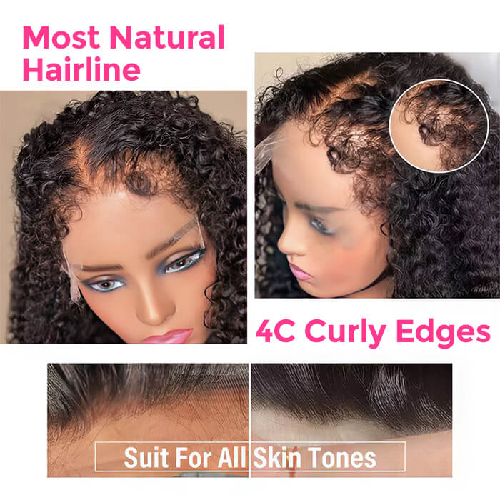 4C Edges Hairline Deep Wave 360 Lace Front Wig Glueless Lace Wig - Image 11