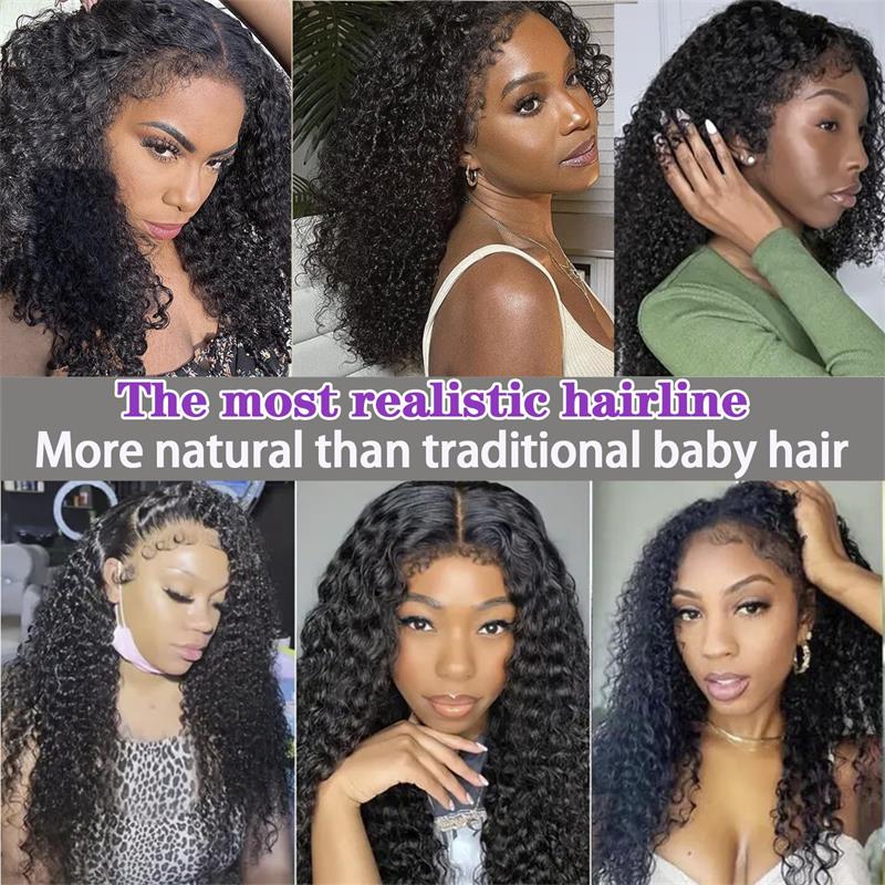 4C Edges Hairline Deep Wave 360 Lace Front Wig Glueless Lace Wig - Image 8