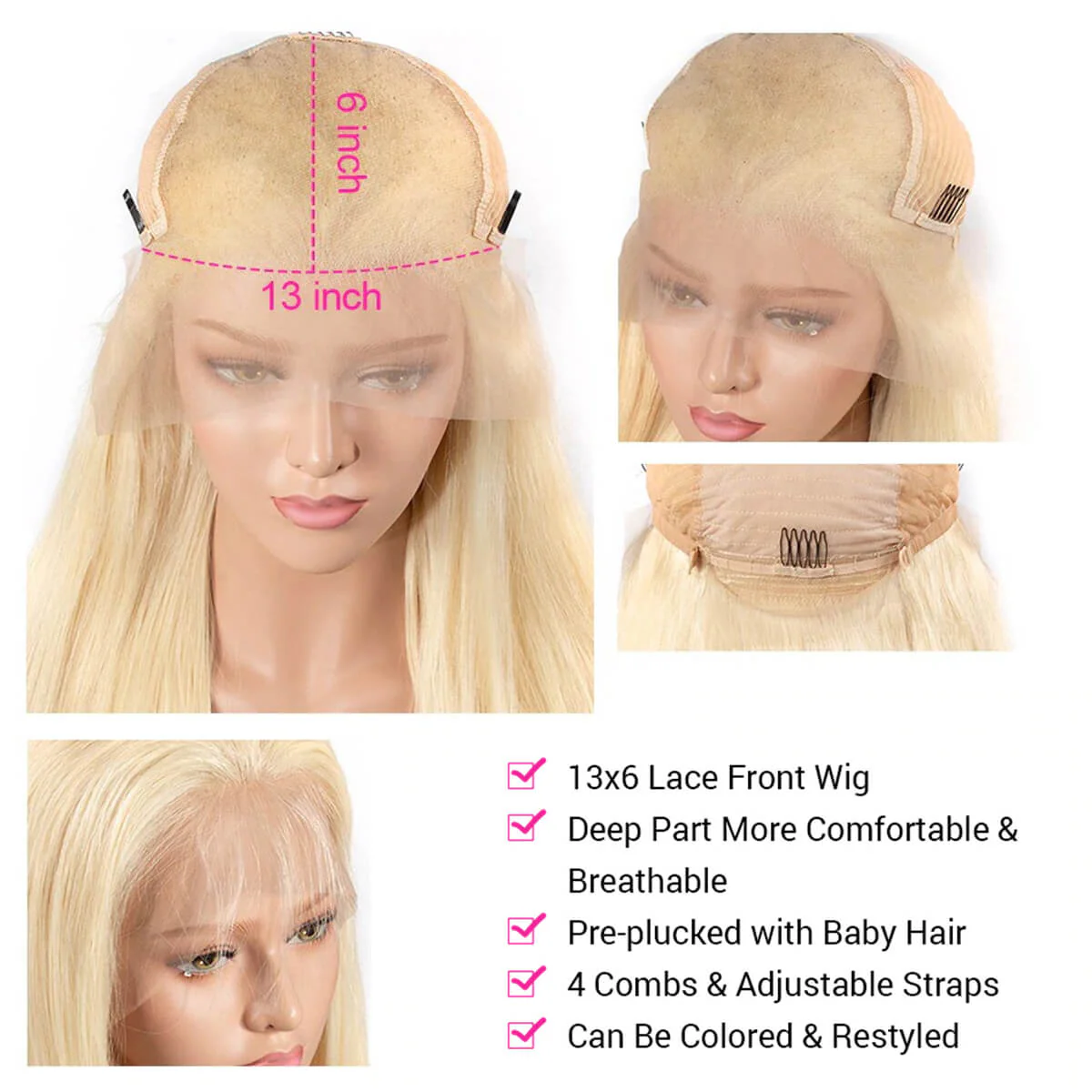 613 Blonde 13x6 hd Lace Front Wig Human Hair Body Wave Wigs - Image 8
