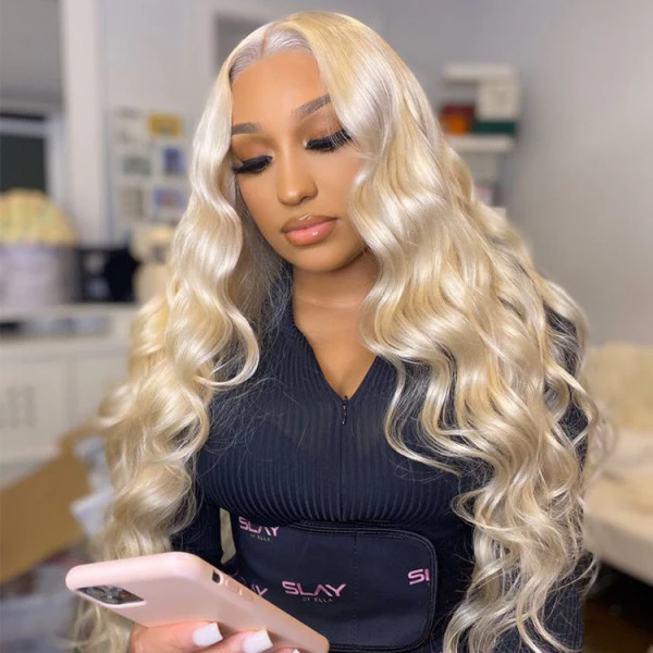 Pizazz Hair 613 Blonde Body Wave  13x6 HD  Lace Front Wigs 180% Density - Image 6