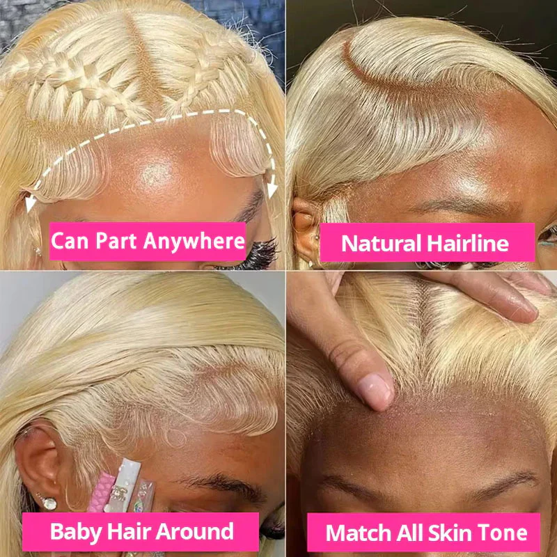 Pizazz Hair 613 Blonde Body Wave  13x6 HD  Lace Front Wigs 180% Density - Image 7