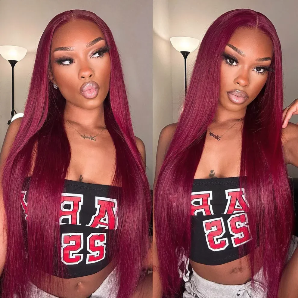 99J Burgundy 13x6 Body Wave  Hd Lace  Pre-everything Glueless HD Lace Wigs 250% Density - Image 4