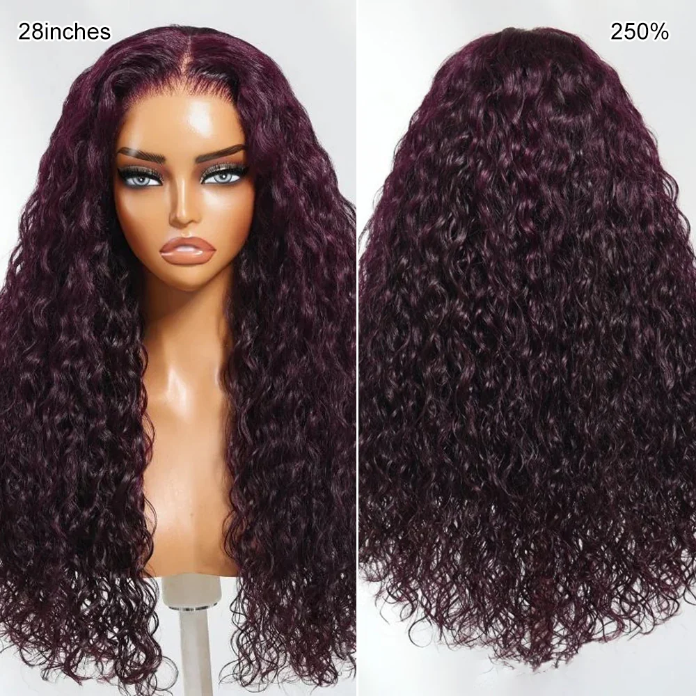 Dark Burgundy 13×6 Deep Wave Hd Lace Frontal Wigs Pre-everything Glueless HD Lace Drawstring Wigs - Image 5