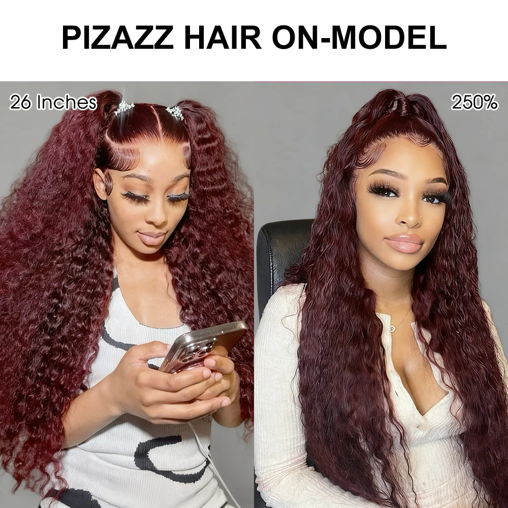 Dark Burgundy 13×6 Deep Wave Hd Lace Frontal Wigs Pre-everything Glueless HD Lace Drawstring Wigs - Image 6