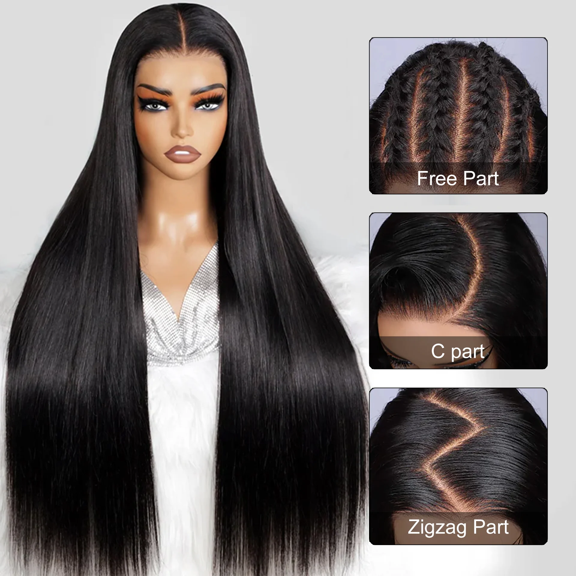 Pull & Go Glueless Wig Straight No Glue Needed 13×6 HD Lace Human Hair Wig Put On & Go - Image 4