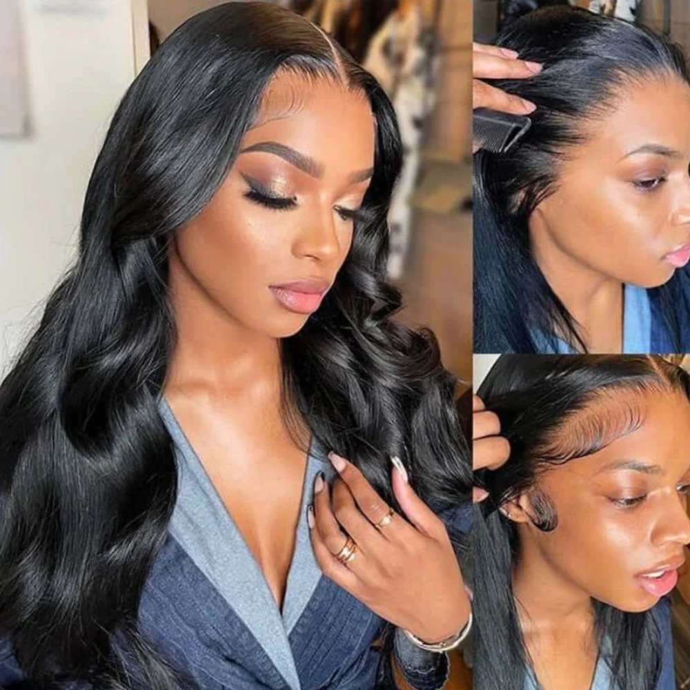 Pull & Go Glueless body Wave 13×6 Full Frontal HD Lace Wig Wear & Go Human Hair Wig - Image 3