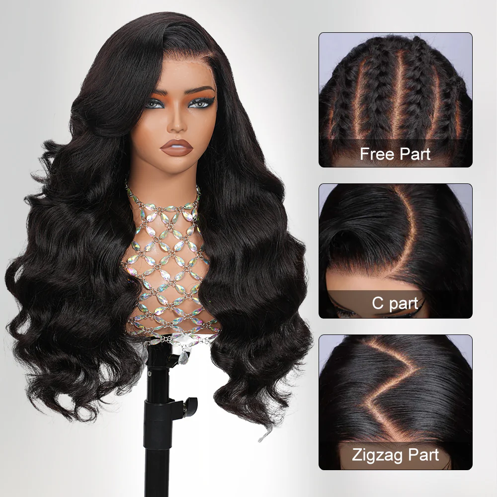 Pull & Go Glueless body Wave 13×6 Full Frontal HD Lace Wig Wear & Go Human Hair Wig - Image 4