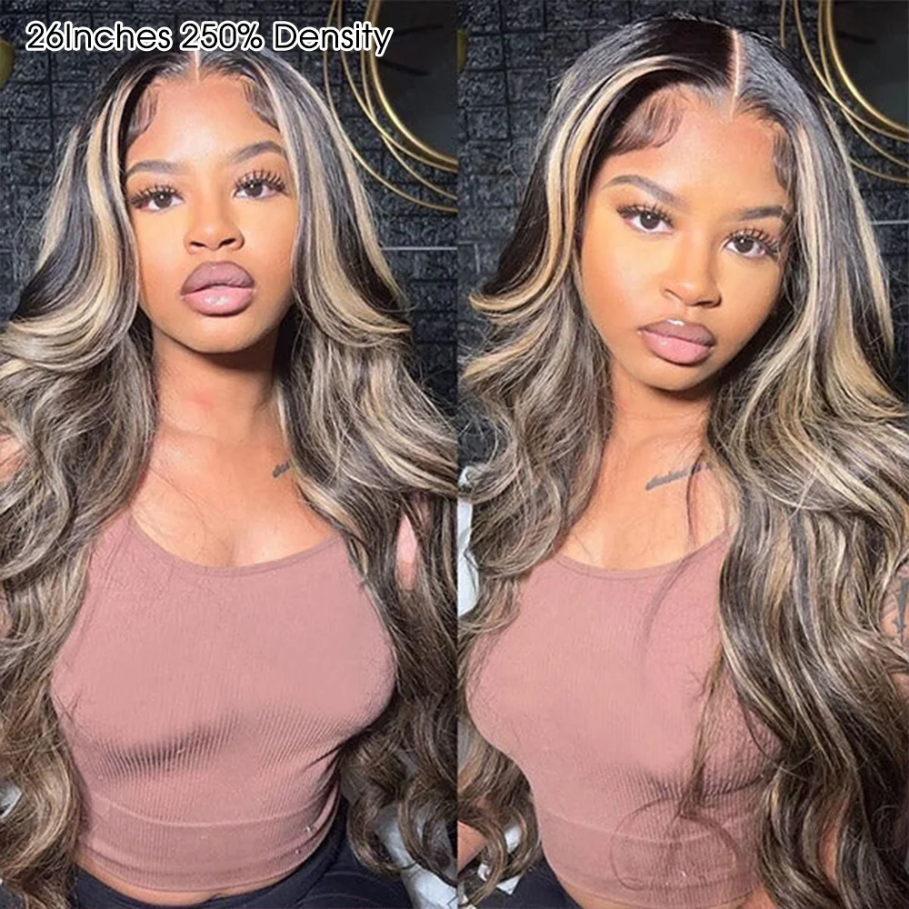 Pull & Go Glueless Wig Balayage Highlight M1B/27 13×6 Lace Human Hair Wig Pre-Bleached Knots - Image 5