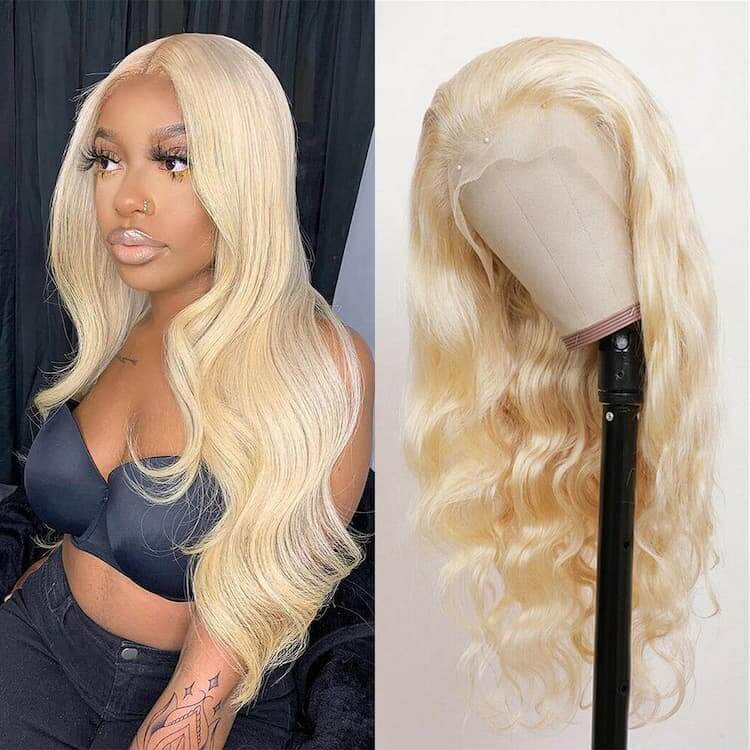 Blonde 613 Color 13x4 Invisible HD Lace Frontal Wig Straight & Body Wave Wigs For Sale - Image 7