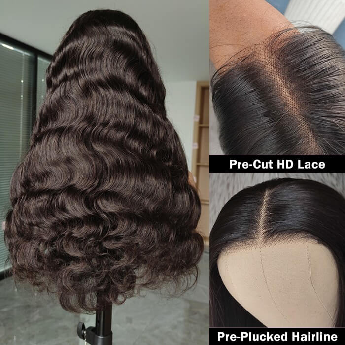 Pre-everything Body Wave 13×4 Glueless Hd Lace Wig 220% Density Pre-plucked Natural Hairline - Image 6