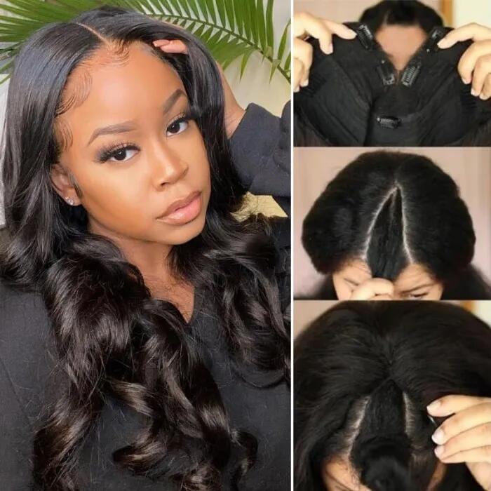 Body Wave Glueless Thin Part Wig V Part Wig Human Hair Wigs Wear And Go Wig - Image 4
