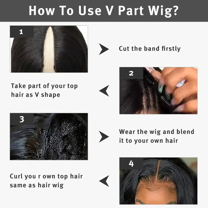 Body Wave Glueless Thin Part Wig V Part Wig Human Hair Wigs Wear And Go Wig - Image 6