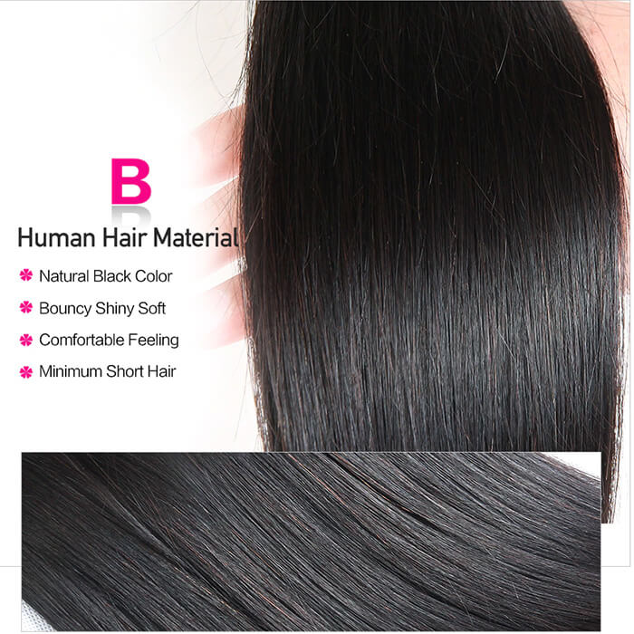Bone Straight Virgin Hair 3 Bundles with 4x4 Transparent Lace Closure Pre Plucked - Image 6