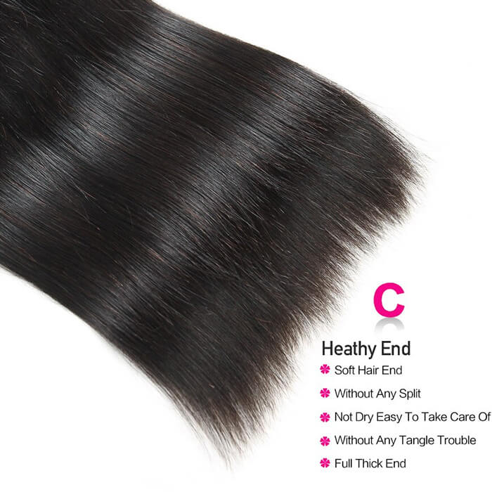Bone Straight Virgin Hair 3 Bundles with 4x4 Transparent Lace Closure Pre Plucked - Image 7