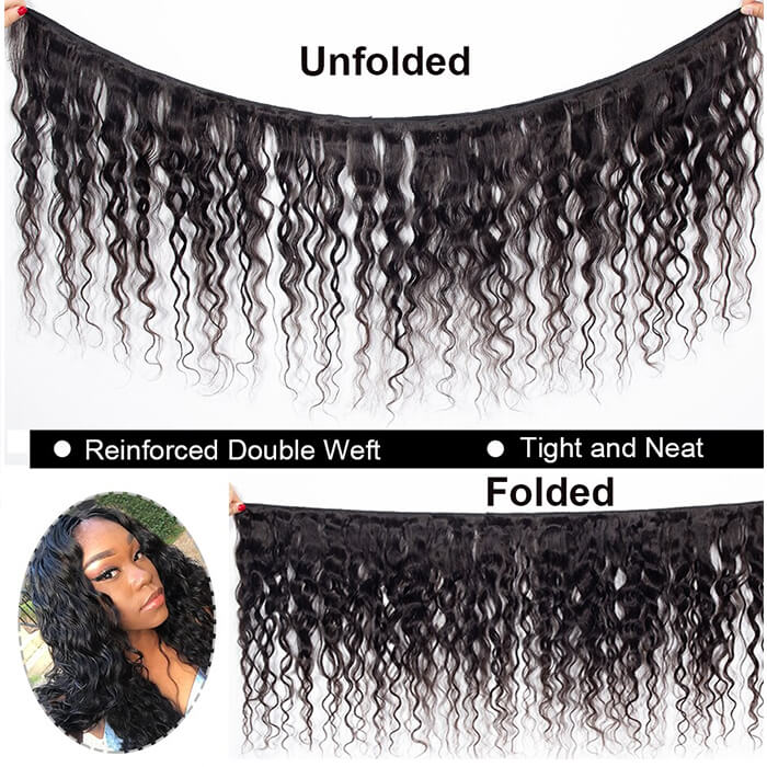 Brazilian Water Wave Human Hair 3/4 Bundles with 4x4 Swiss Lace Closure - Image 4