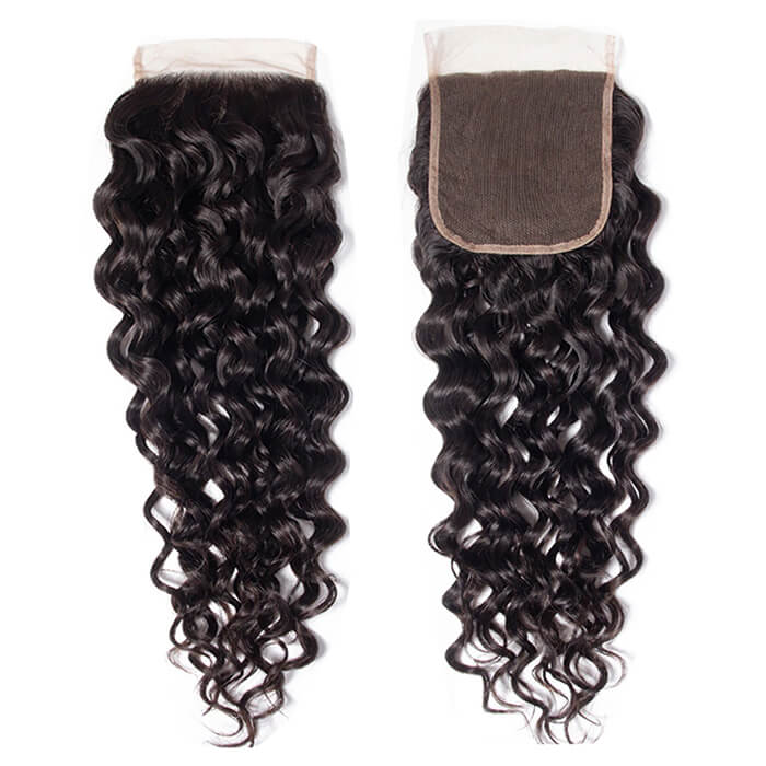 Brazilian Water Wave Human Hair 3/4 Bundles with 4x4 Swiss Lace Closure - Image 5