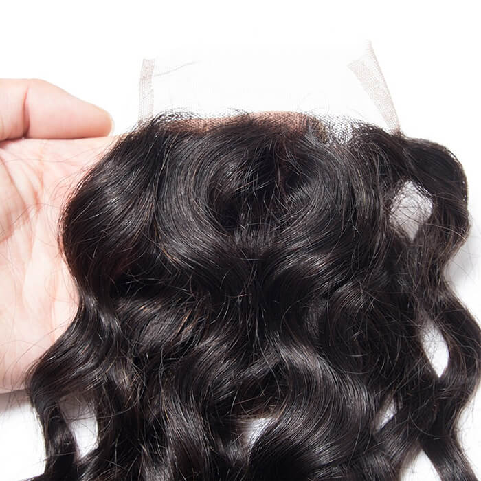 Brazilian Water Wave Human Hair 3/4 Bundles with 4x4 Swiss Lace Closure - Image 8