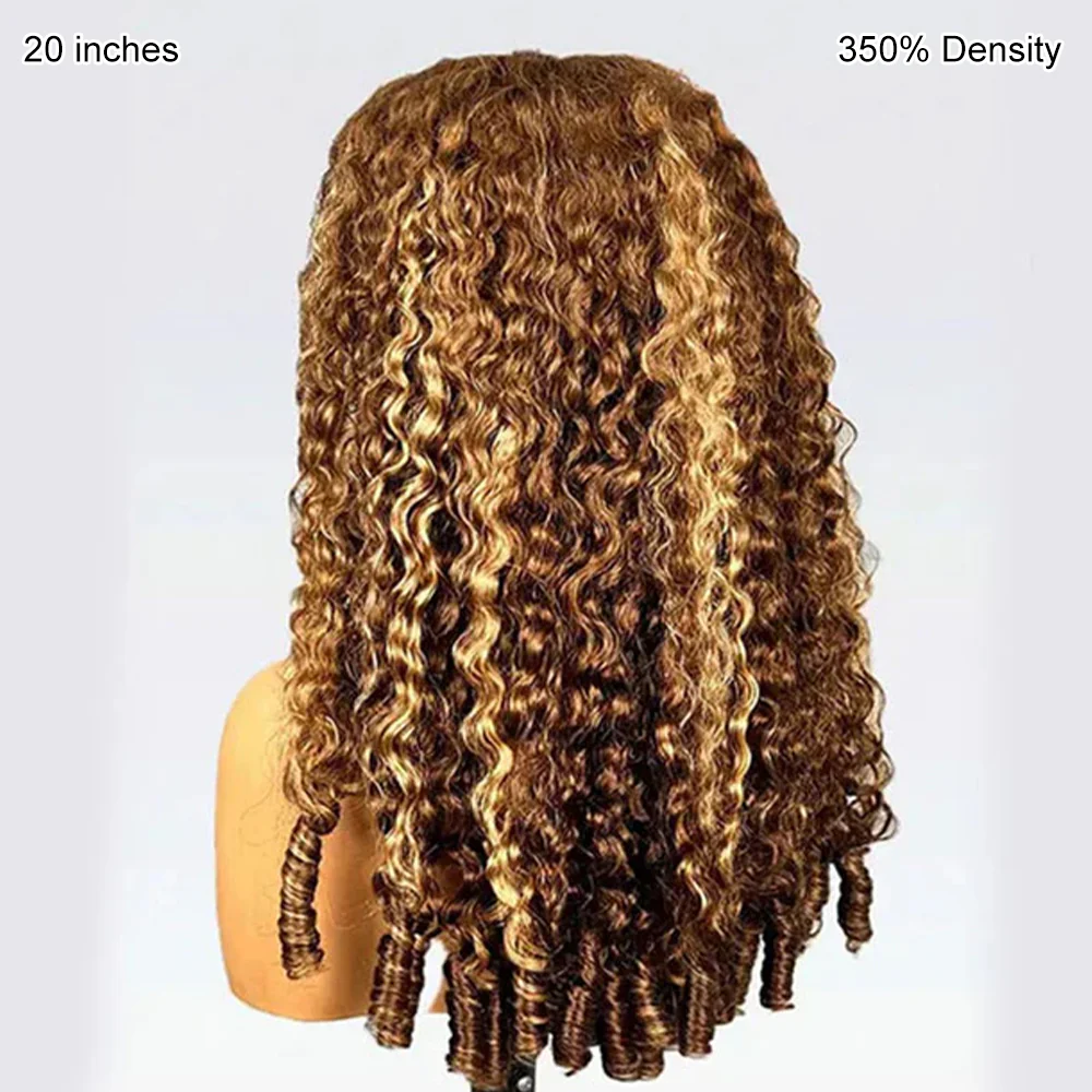 4/27 Highlight Color Burmese Curly Glueless Wig Pull Go 13x6 Full Lace Pre-Everything Wear Go Wig - Image 6