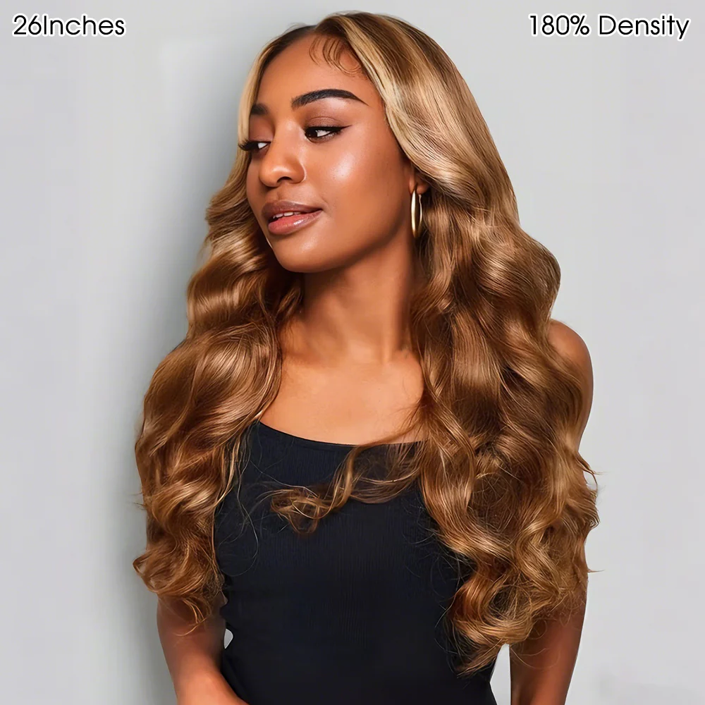 Highlight Brown 4/27  Body Wave Pull & Go Glueless Wig 13x6 Pre-Everything HD  Lace Human Hair Wig - Image 5