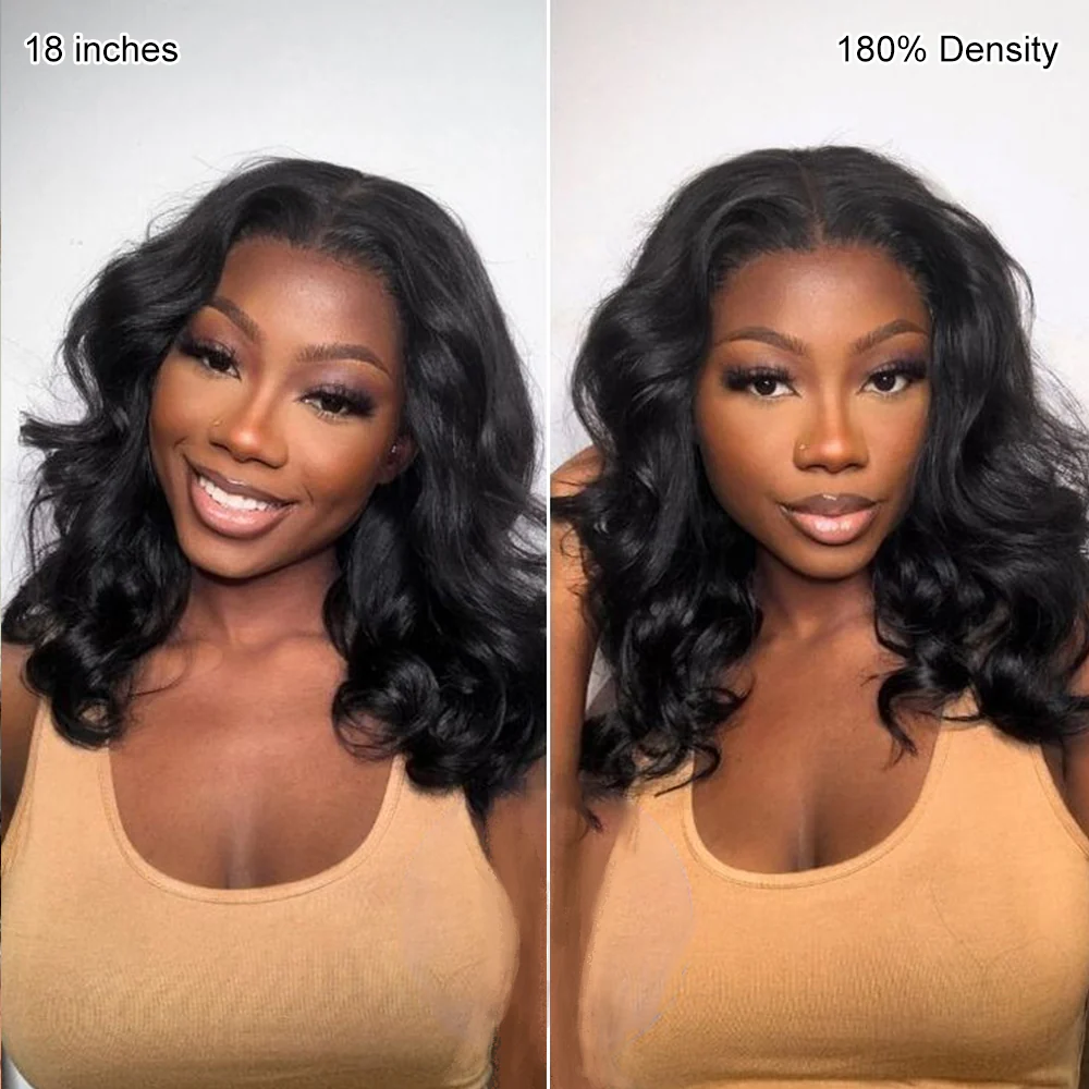Pull Go 13x6 Full Glueless Wig Transparent Lace Front Wigs Body Wave Natural Black Flash Sale  Pizazz Hair - Image 6