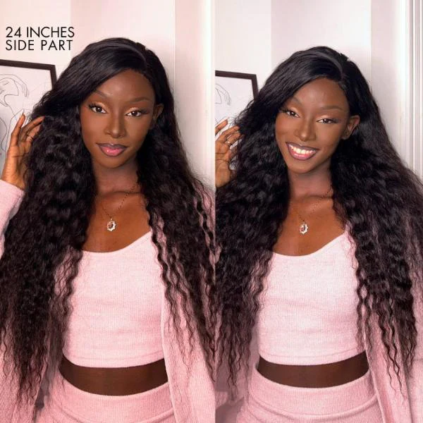 Flowy Bohemian Curls Wig Curly Glueless 5x5 Closure Lace Wig Pre-plucked Human Hair wigs - Image 5