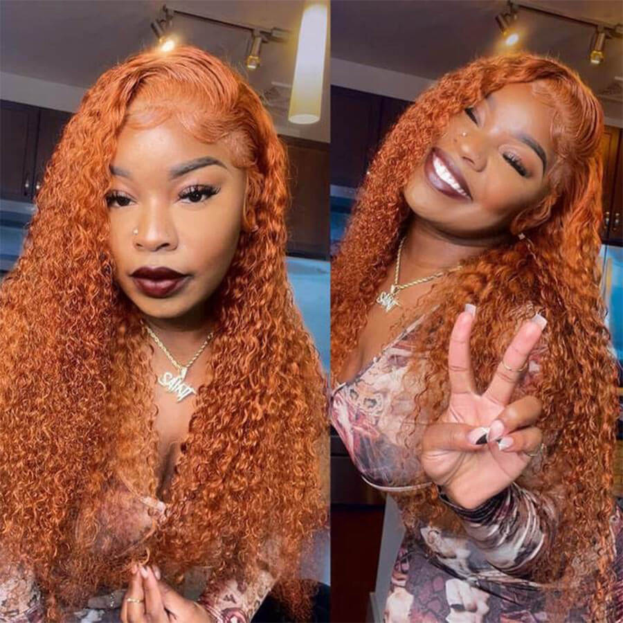 Ginger Lace Front Wigs Human Hair 13x4 HD Lace Wig with Pre-plucked Hairline - Image 6