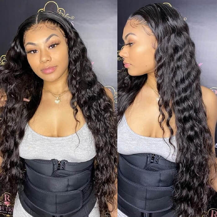 Loose Deep Wave 360 HD Invisible Lace Frontal Human Hair Wigs with Pre Plucked Hairline - Image 11