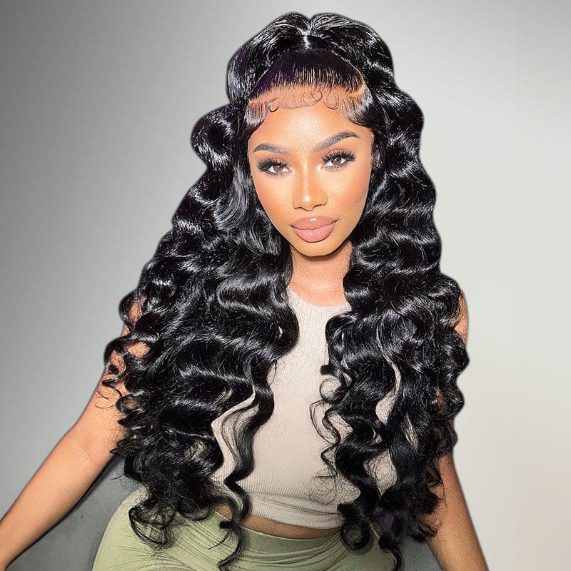 Loose Deep Wave 360 HD Invisible Lace Frontal Human Hair Wigs with Pre Plucked Hairline - Image 4