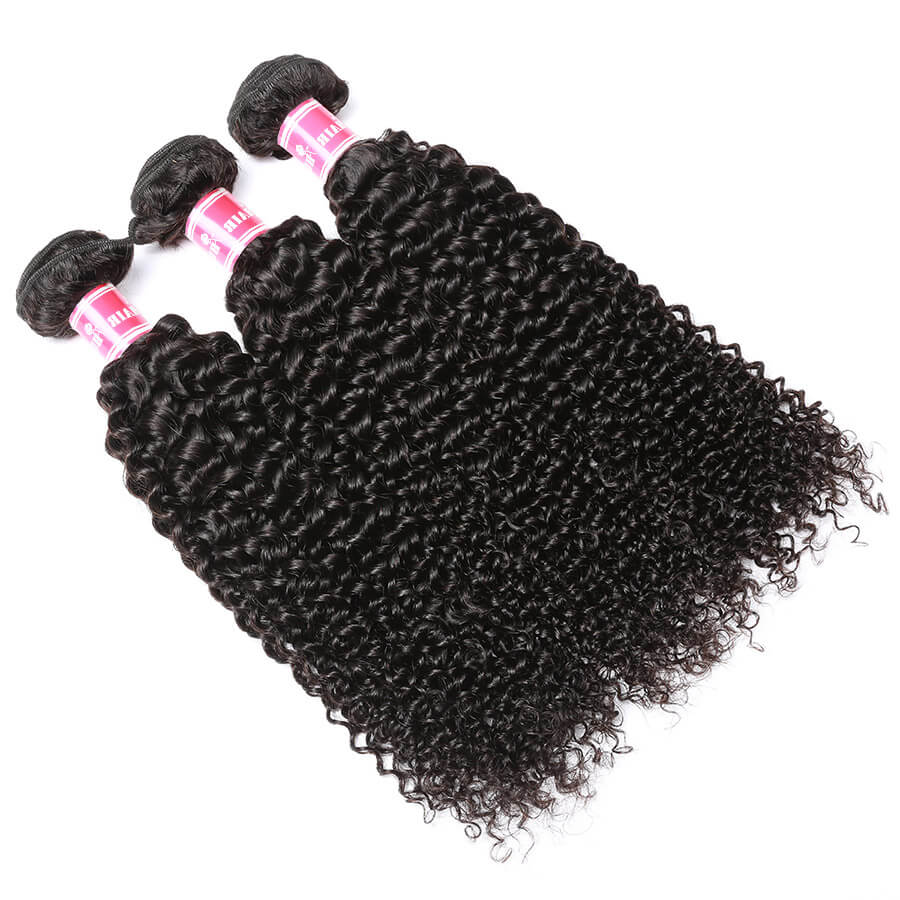 Malaysian 100% Curly Virgin Hair 3 Bundles with 4*4 Lace Closure Human Hair Weave-Pizazz Hair - Image 3