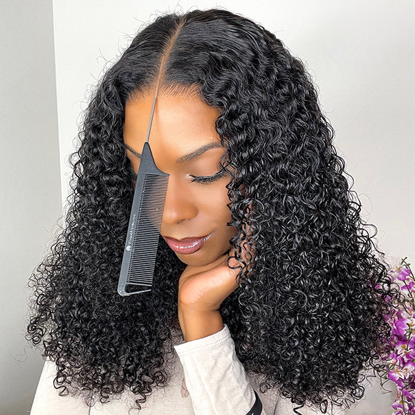 New Pre-Bleached Knots Wear Go Glueless Wig Pre-Cut HD Lace Curly Human Hair Wigs Sale - Image 5