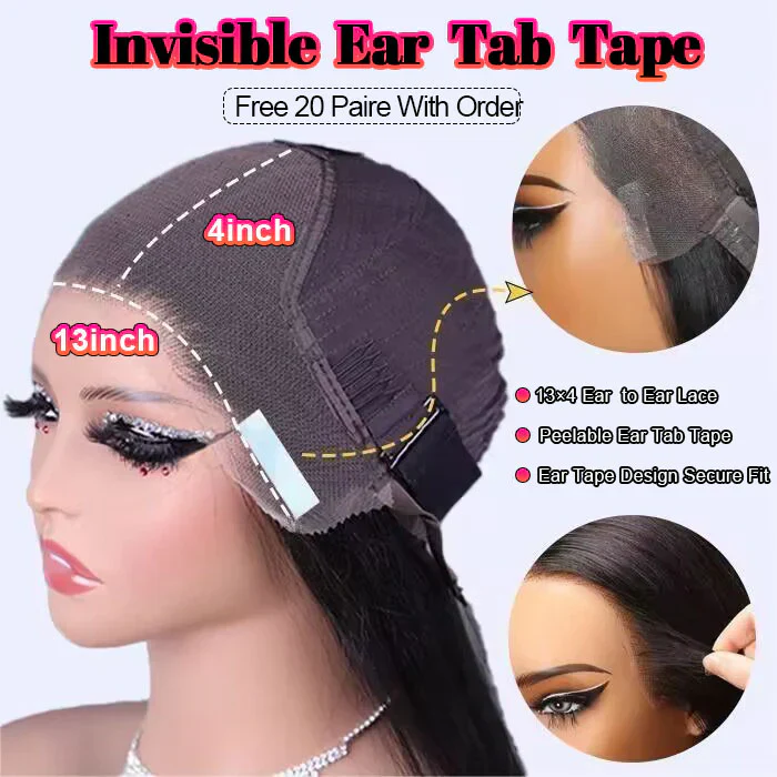 Pizazz Straight 13x4 Pre Everything Lace Frontal Human Hair Wigs Glueless Wear And Go Wigs For Beginners - Image 8
