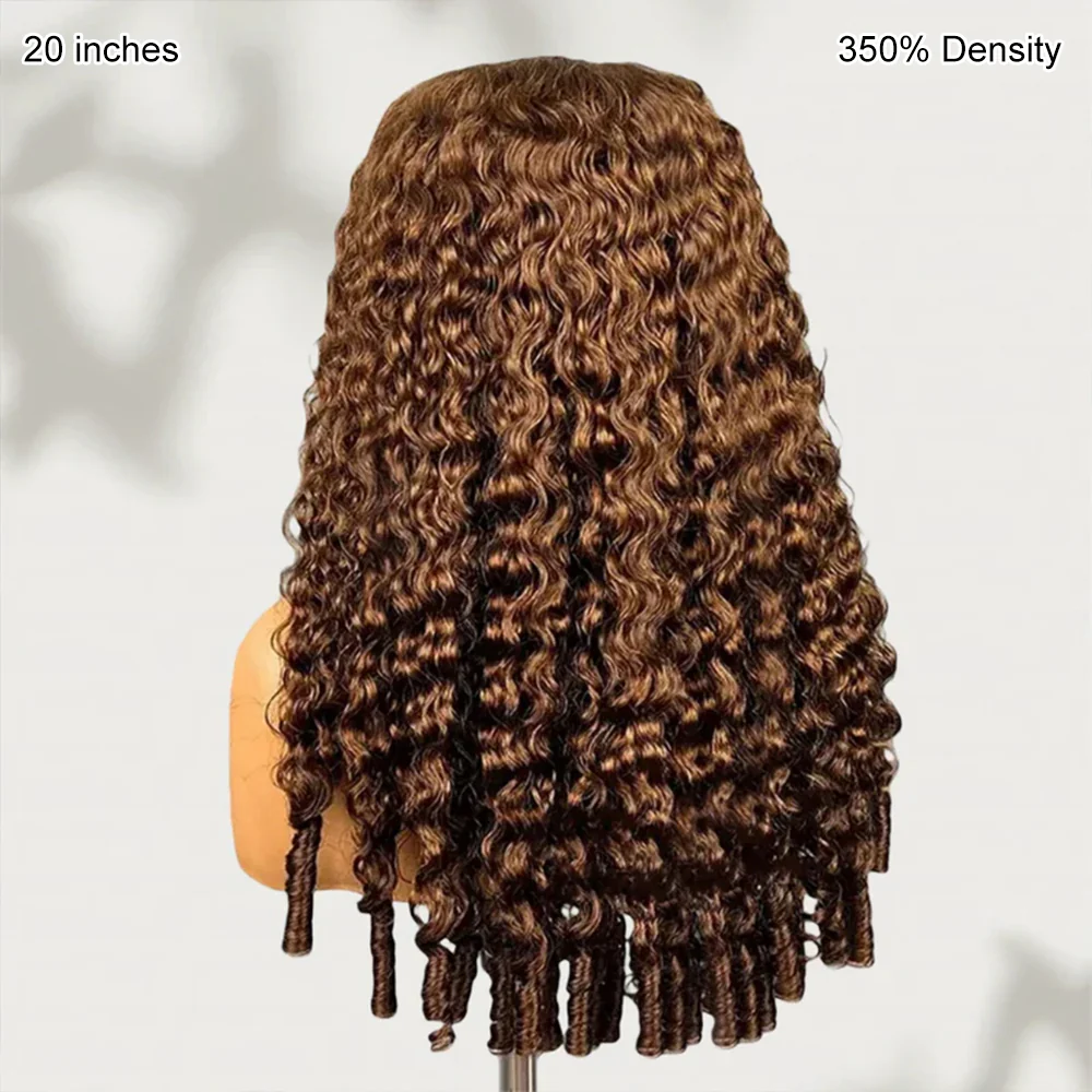 Pizazz Hair 13x6 Glueless Wig Dark Brown Burmese Curly With Drawstring Human Hair Wigs - Image 5