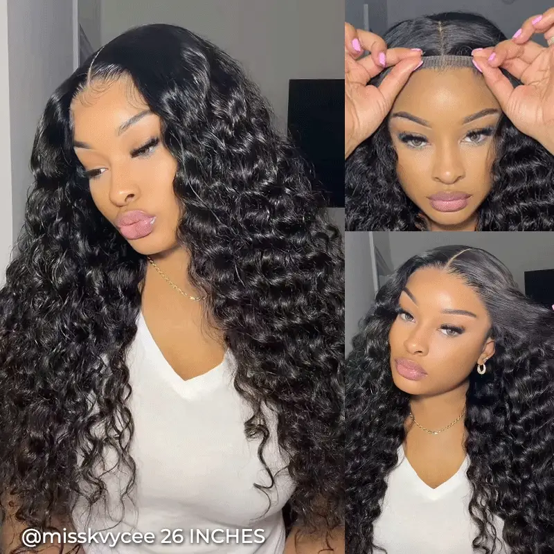 Loose Deep Wave Lace Front Wigs Human Hair Pre Plucked Pre Bleached 180 Density Glueless Human Hair Wigs - Image 4
