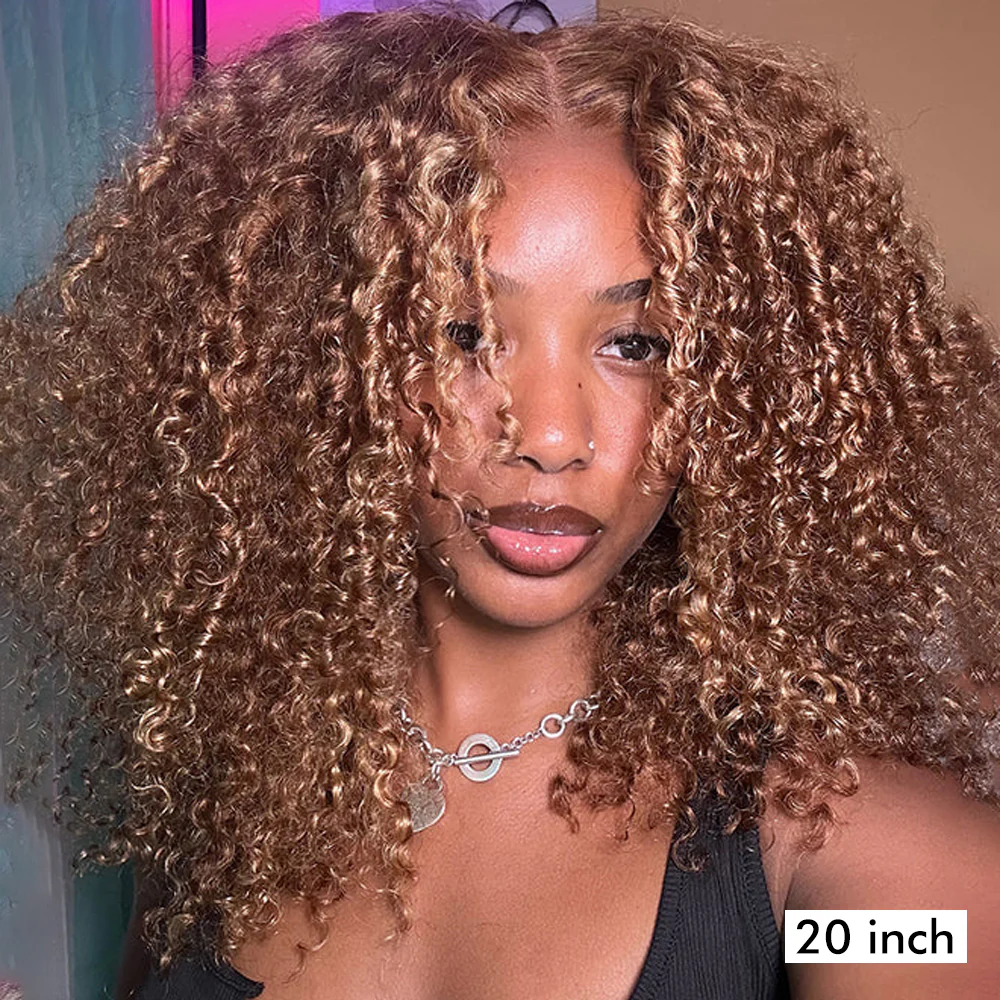 Glueless Blonde HighlightJerry Curl 13×6 Pre-everything Human Hair With Drawstring Wigs 250% Density - Image 7