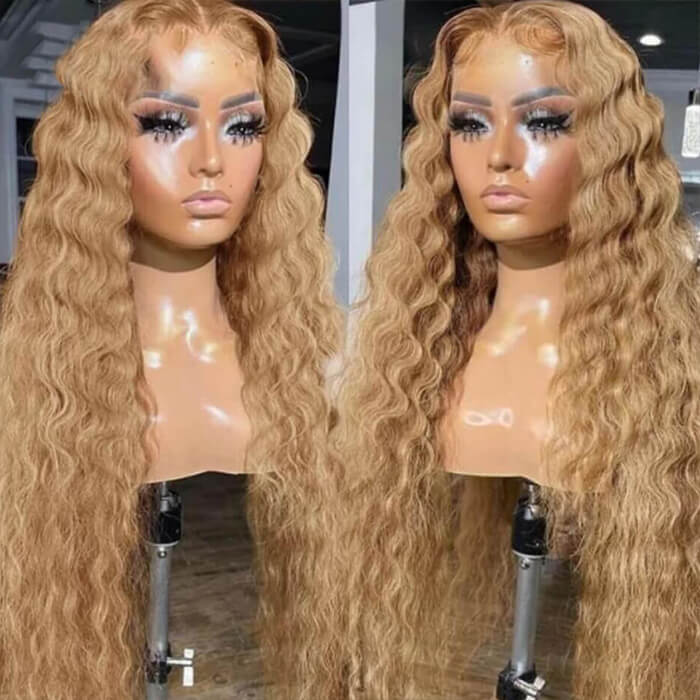 Pure Color #27 Loose Deep Wave Honey Blonde Lace Front Wig 8x5/13×6 Pre-everything Human Hair Wigs - Image 5
