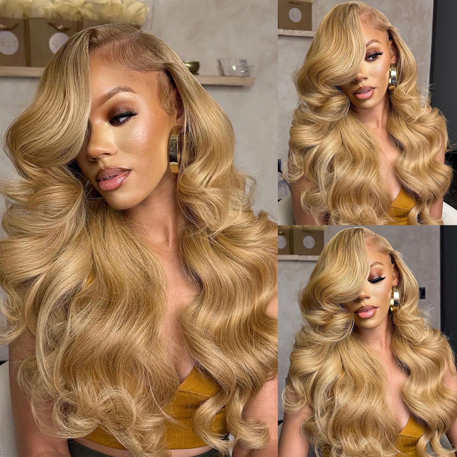 Pure Color #27 Loose Deep Wave Honey Blonde Lace Front Wig 8x5/13×6 Pre-everything Human Hair Wigs - Image 6