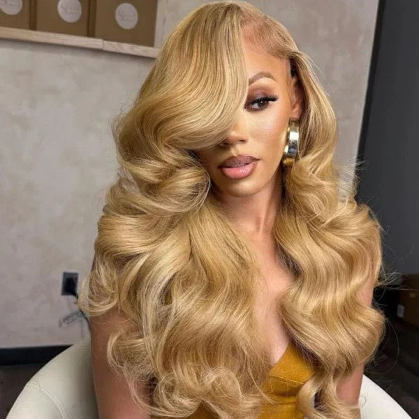Pure Color #27 Loose Deep Wave Honey Blonde Lace Front Wig 8x5/13×6 Pre-everything Human Hair Wigs - Image 7