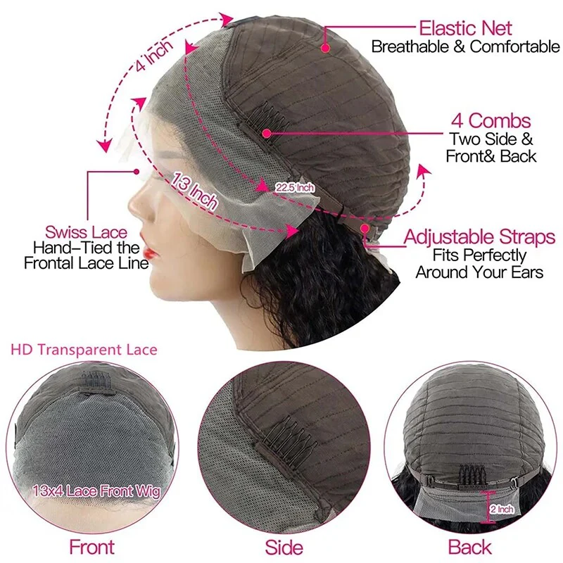 8x5 Bob Lace Frontal Wig Human Hair Body Wave HD Lace Closure Pre Plucked Glueless Bob Wigs forWomen - Image 7